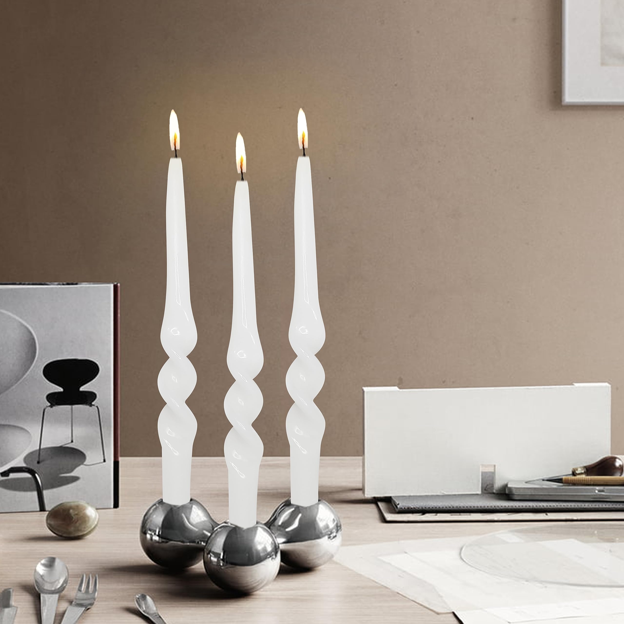 Amazon.co.jp: スパイラルテーパーキャンドル 9.5インチ ホワイト