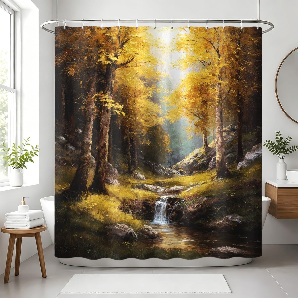 Dipinto Tenda Doccia 240x200 cm Asciugatura Rapida, Facile da Pulire
