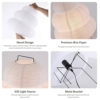 Akari＊ CMHSYTKE Noguchi Style Akari Floor Lamp, Rice Paper Lantern