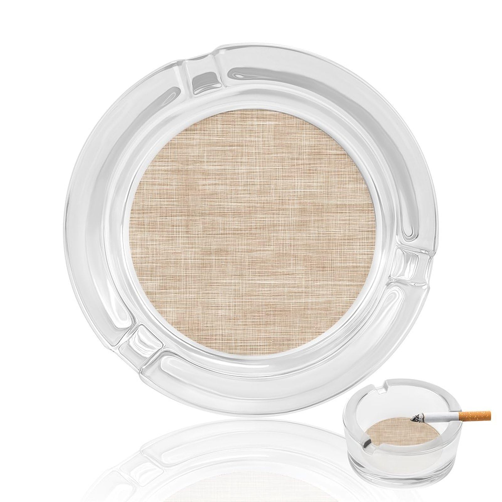 Coarse Fiber Pattern Minimal Glass Ashtray for Cigarettes Portable Decorative Ash Trays for Home Office Decor