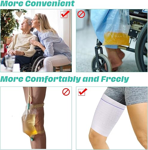 Miniatura 5 de Bolsa de catéter para pierna, bolsa de orina, funda de drenaje, bolsa de drenaje urinario, suministros de incontinencia urinaria lavable para