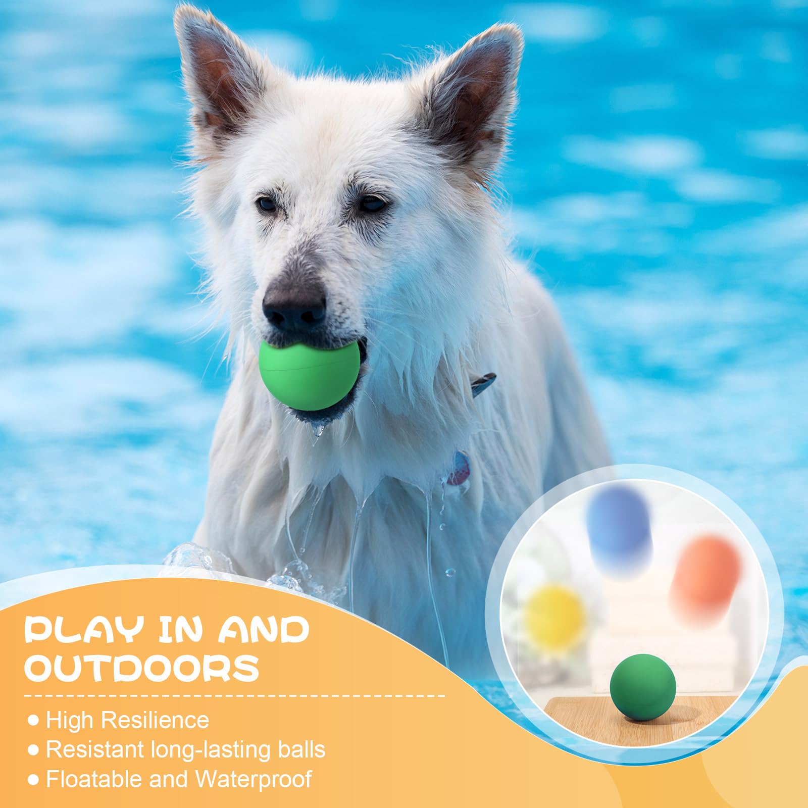 Hiboom Lot de 15 balles de tennis en caoutchouc à rebond élevé pour chien, jouets pour chien, jouets pour chiot, jouets pour dentition, balles rebondissantes de 6,1 cm pour petits chiens, balle