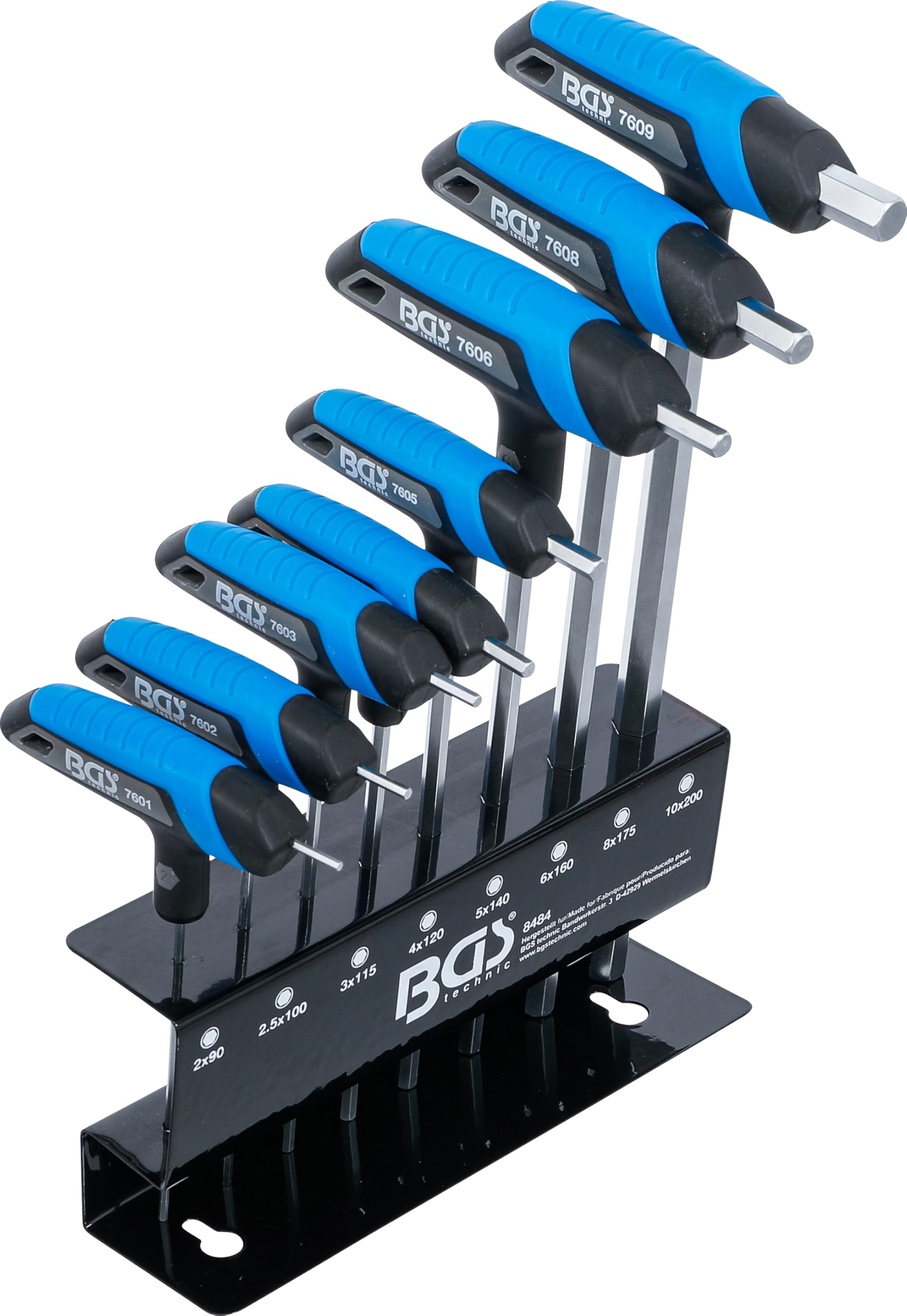 Bgs Schwarz / Silber / Blau 8484 | L-Type Wrench Set | Internal Hexagon 2 - 10 Mm | 8 Pcs.