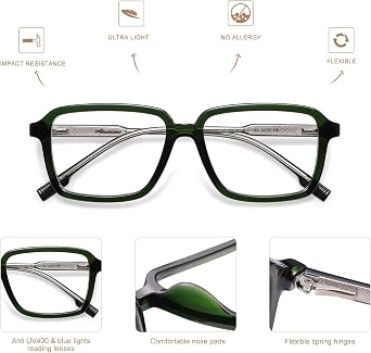 AMOMOMA Reading Glasses for Women Men Computer Reader 1.50 AM6198