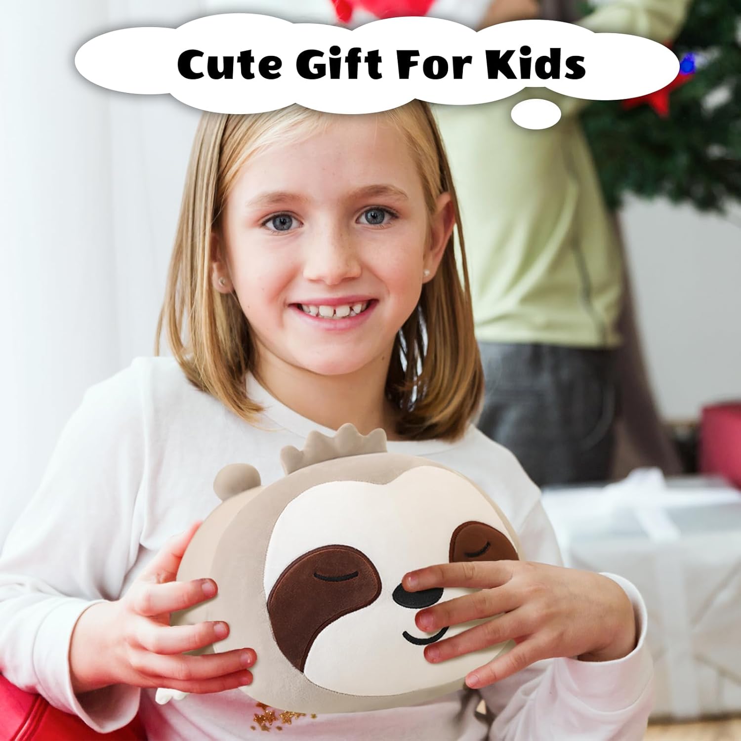 Weighted Sloth Stuffed Animals, Cute Weighted Sloth Plush, Soft Stuffed Weighted Plushie Pillow Gifts for Girls Boys(13.8" 1.6Lbs) - Image 7