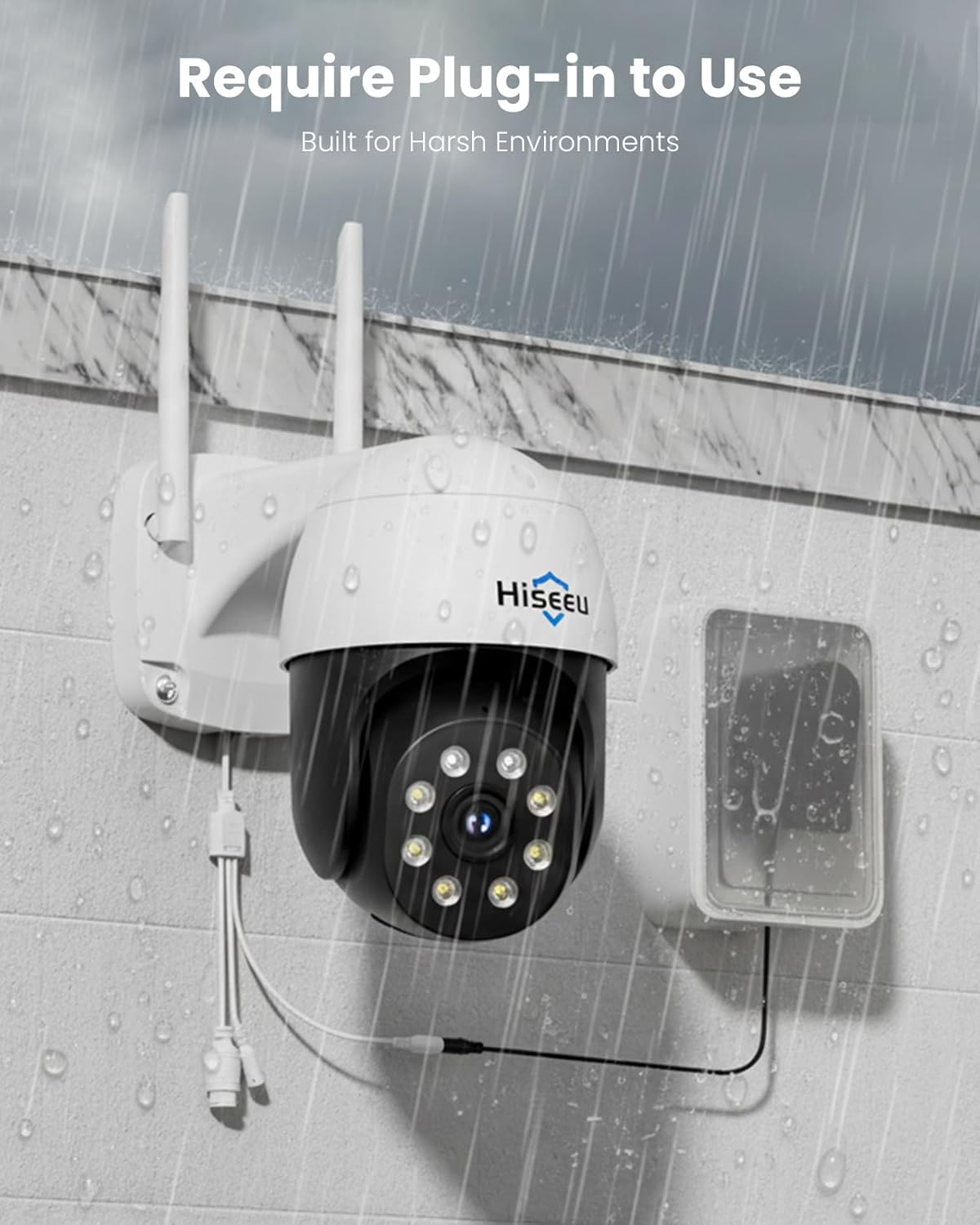 Hiseeu 4K 8MP Security Camera Outdoor, Wireless Home Security Camera with Pan & Tilt, WiFi Pro 2.4/5GHz, Auto Tracking, Color Night Vision, Two Way Audio, IP66, Plug in, No Subscription - Image 8