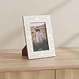 Resin Picture Frames – Picture Frame for Photos and Art Display, for Living Room or Bedroom Tabletop Home Decor, Mother of Pearl Vine Design Accent – 5