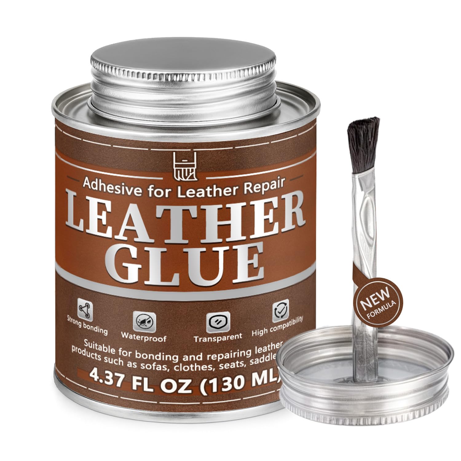 Leather Glue, 130ml Waterproof High Strength Adhesive, Clear Flexible Repair Cement for Bonding Between Sofas, Car Seats, Saddles, Crafting, DIY Projects