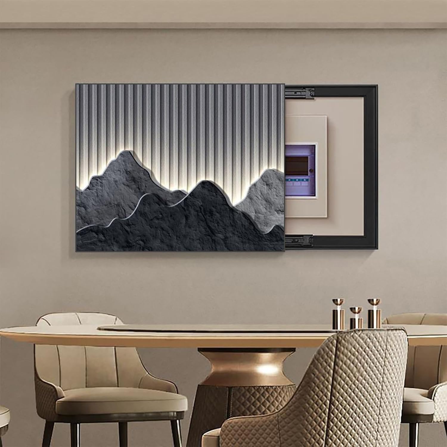 Cuadro Contador Electrico Pintura Decorativa Cubre Contador Tapa Cuadro Electrico Decorativos Caja Medidor Desmontable,02,70 * 50cm/27.6 * 19.7in