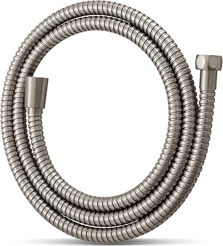 OFFO Manguera de ducha, níquel cepillado de 48 pulgadas, sin torceduras, accesorio de manguera de ducha de mano galvanoplastia, manguera flexible