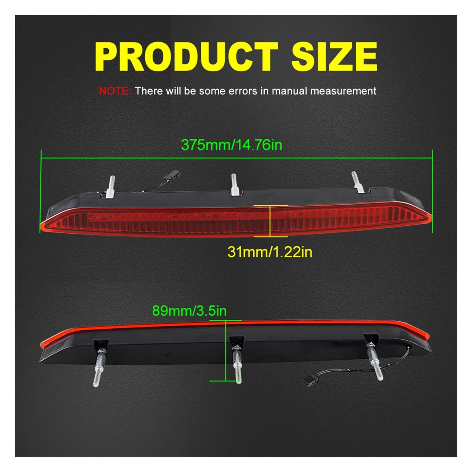 Fit FOR BMW E85 Z4 2002-2009 Car Brake Light LIGHT Third Tail Rear Stop Signal Lamp Assembly OEM 63256930246 63256917378 (Color : 1pcs LED RED Lens)