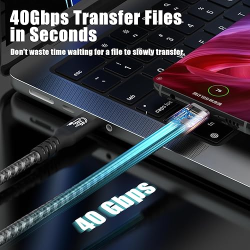 Miniatura 3 de Cable USB C a USB C de 240 W, certificado USB-IF Cable USB 4 de carga rápida de 8K a 60Hz 40Gbps compatible con Thunderbolt, iPhone 15 Pro Max,