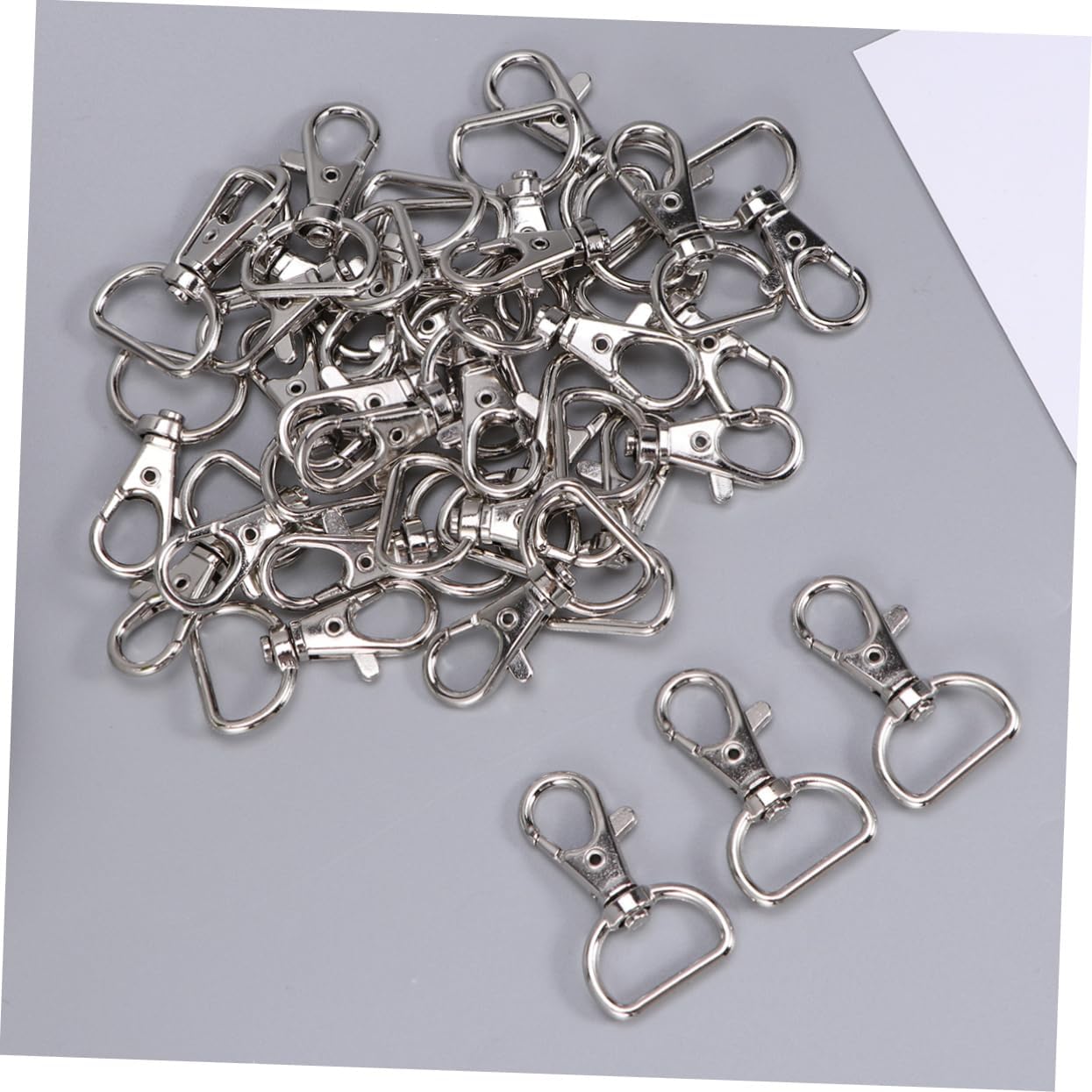 Swivel Trigger Snap Hook Keychain Clasp 30Pcs Silver Iron DIY Crafts | 360 Degree Swivel, for Key Chains and Crafts, Metal Hardware, Compact Size, 30 Piece Pack