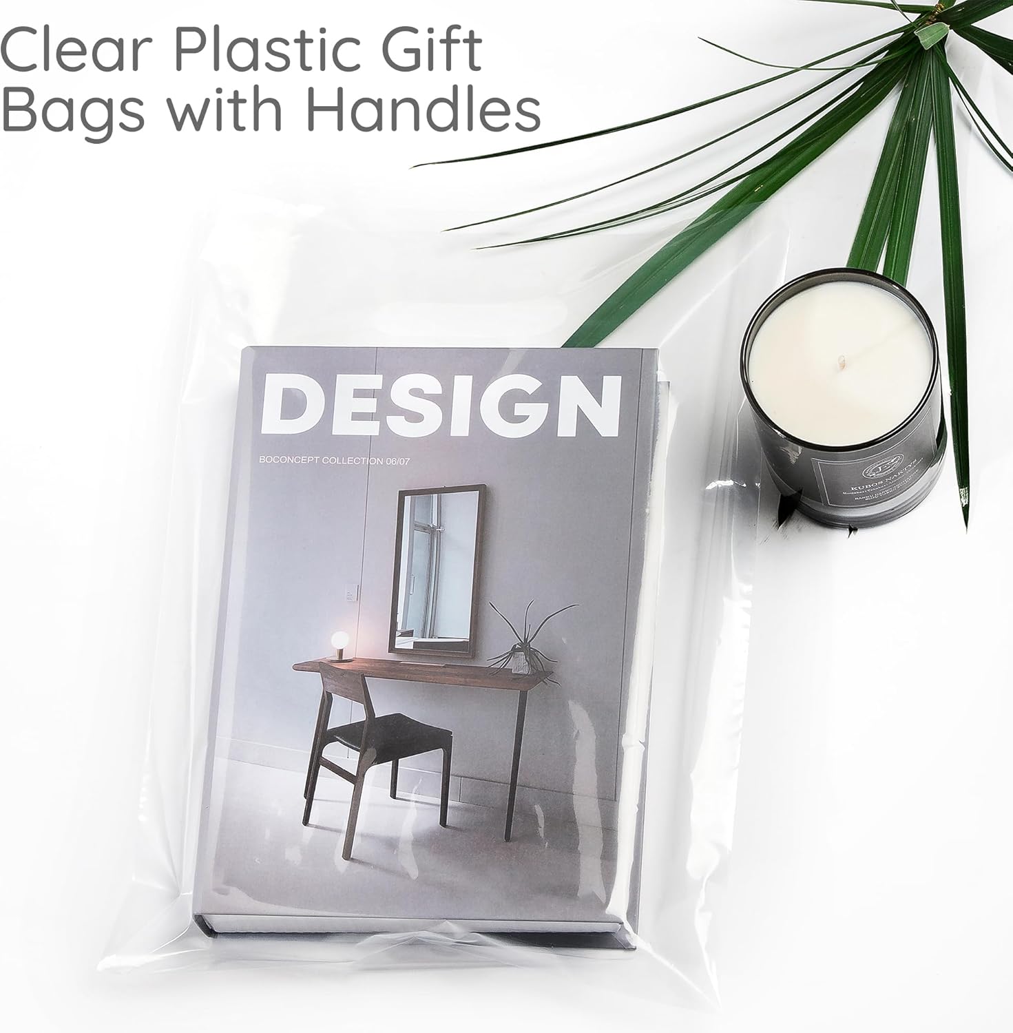 100 Clear Plastic Bags With Handles 9"x12" Perfect for Merchandise And Retail 1.5Mil Thick Clear Gift Bags With Handles - Image 7