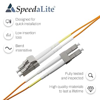 3M LC-LC Fiber Patch Cable OM2 Multimode Duplex, LCLC, 3 Meter