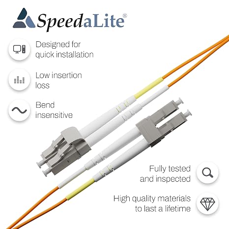 3M LC-LC Fiber Patch Cable OM2 Multimode Duplex, LCLC, 3 Meter