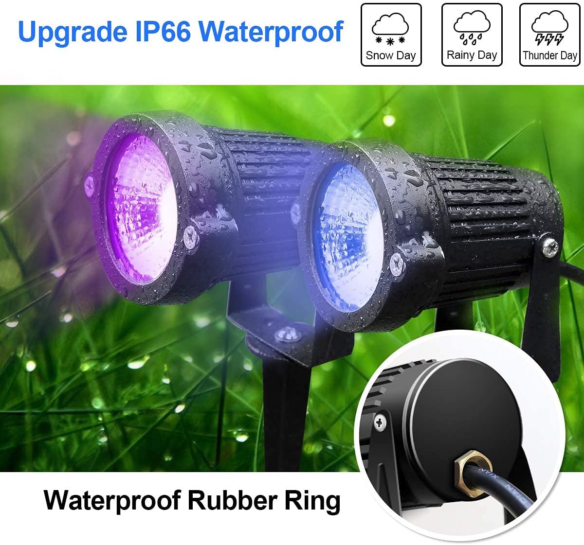 Weekly Top Sale DOREIO Low Voltage LED Landscape Lights 10W RGB Color Changing Outdoor Landscape Lighting Landscape Spotlights IP66 Waterproof 12V-24V for Outside Yard Garden Decorative(10Pack)