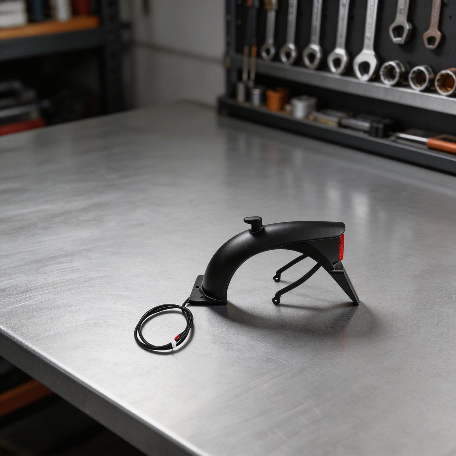 Arrière avec support de feu arrière pour scooter électrique Ninebot E2 et E2 Plus Noir ABS Garde-boue Assemblée Ducktail Design Protection contre l'eau