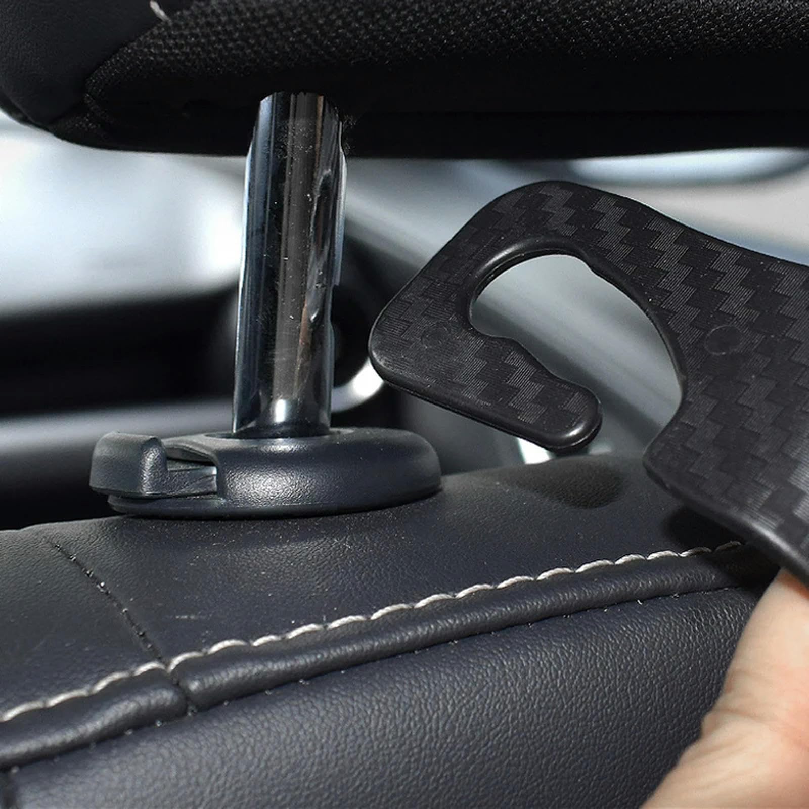 4 Ganci Per Poggiatesta Auto Universali – Rotazione 360° – Capacità 20kg – Organizer Salvaspazio Per Borse, Abiti E Spesa – Colore Nero