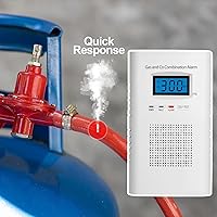 Vista 5 de 2 Pack Combination Gas & Carbon Monoxide Detectors - Plug in CO Alarm & Natural Gas Detector with Digital Display, CO Detector & Combustible Gas