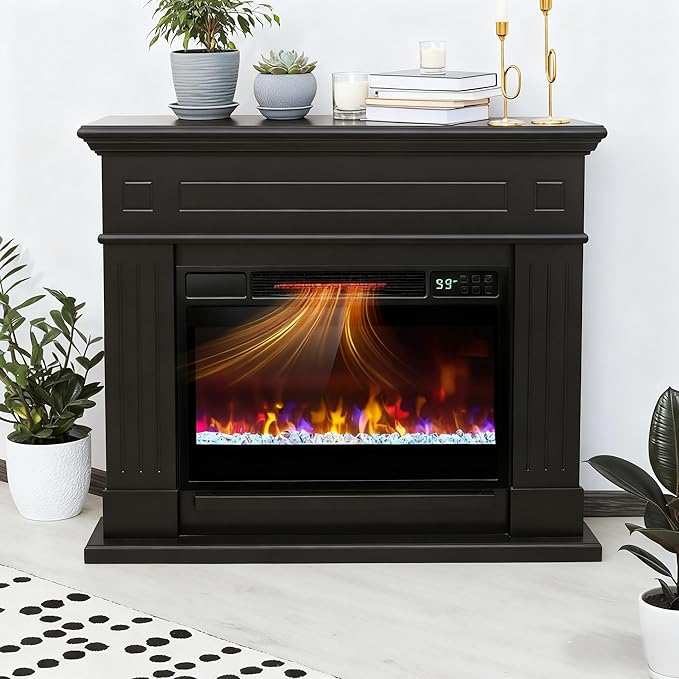 Chimenea Eléctrica SIMOE 23" Insertable, 1500W, 6 Colores de Llama, Control Remoto miniatura 2