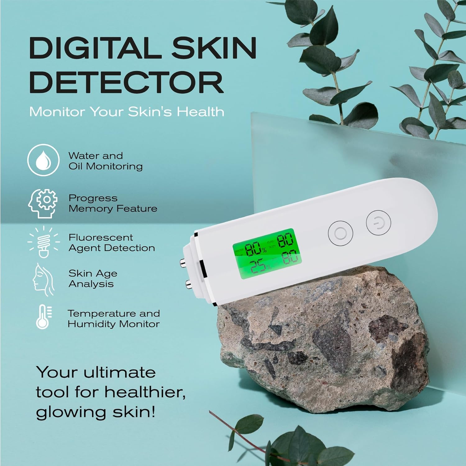 Moniteur d'hydratation, compteur d'hydratation de la peau, moniteur d'hydratation de la peau, moniteur d'huile du visage analyseur d'hydratation de la peau avec écran LCD numérique pour salon de