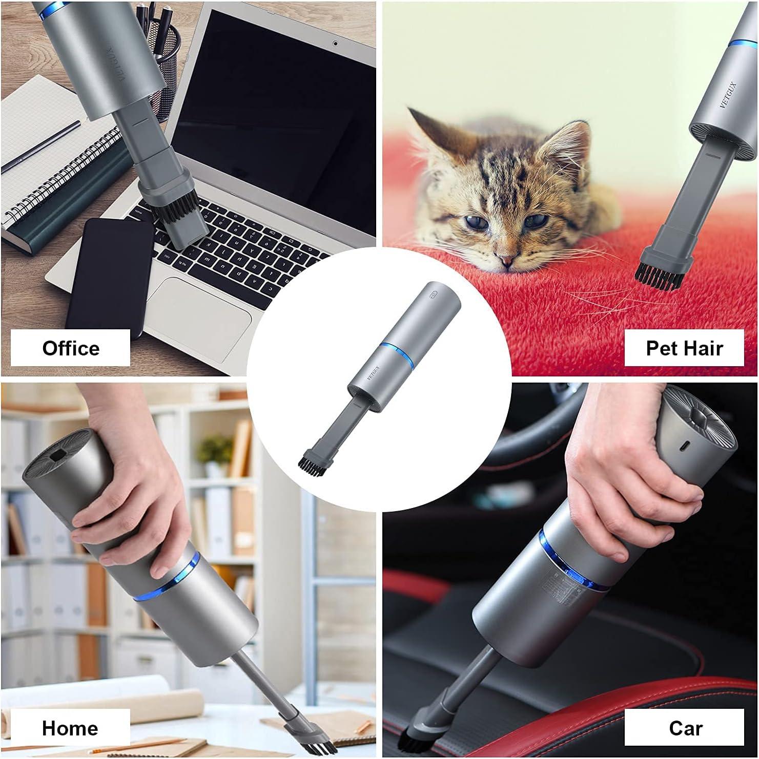 Mini Handheld Vacuum Cleaner Cordless - Car Hand Held Vacuum, Air Duster and Hand Pump 3 in 1,Cordless Handheld Vacuum Portable Dust Busters Easy to Clean for Car,Home, Keyboard,Laptop, Pet Hair: Home & Kitchen