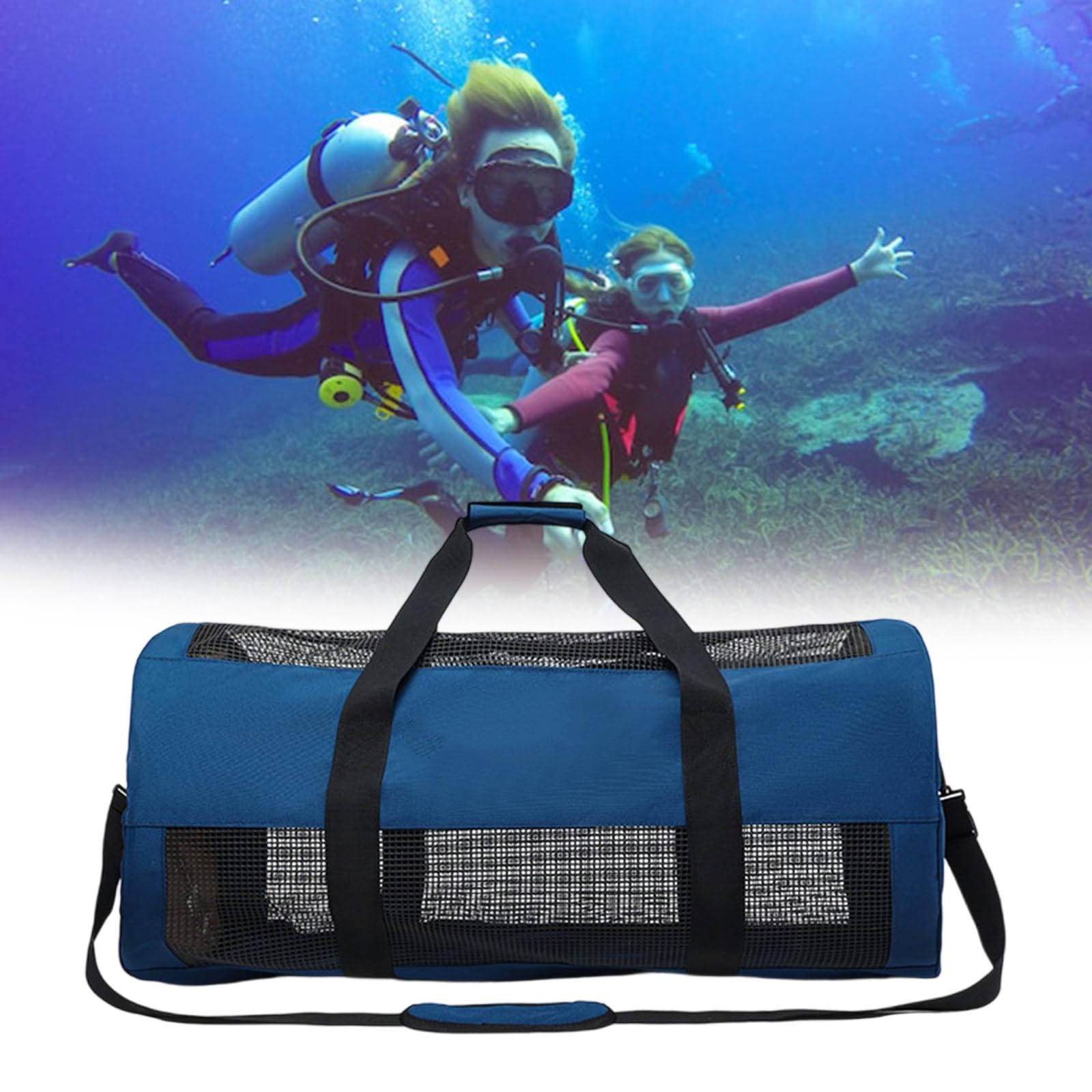 Sac de matériel de plongée en maille de type lourd, évacuation rapide de l'eau et transport ergonomique pour les activités aquatiques, séchage rapide, équipement de plongée, sac de séchage