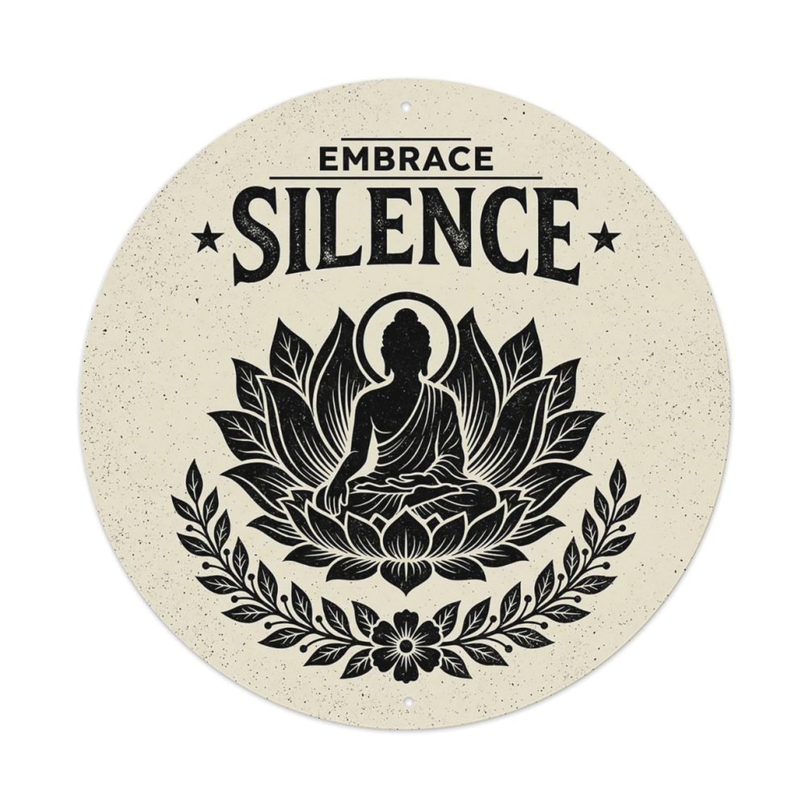 Zen Flower Meditation Den Stillness Metal Tin Sign