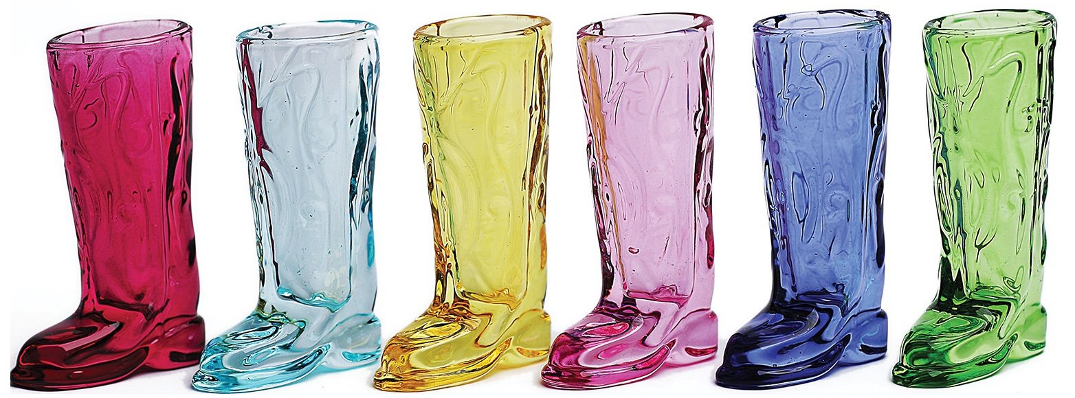 Buy Circleware Kickback Assorted Colors Cowboy Boot Glasses, Set of 6