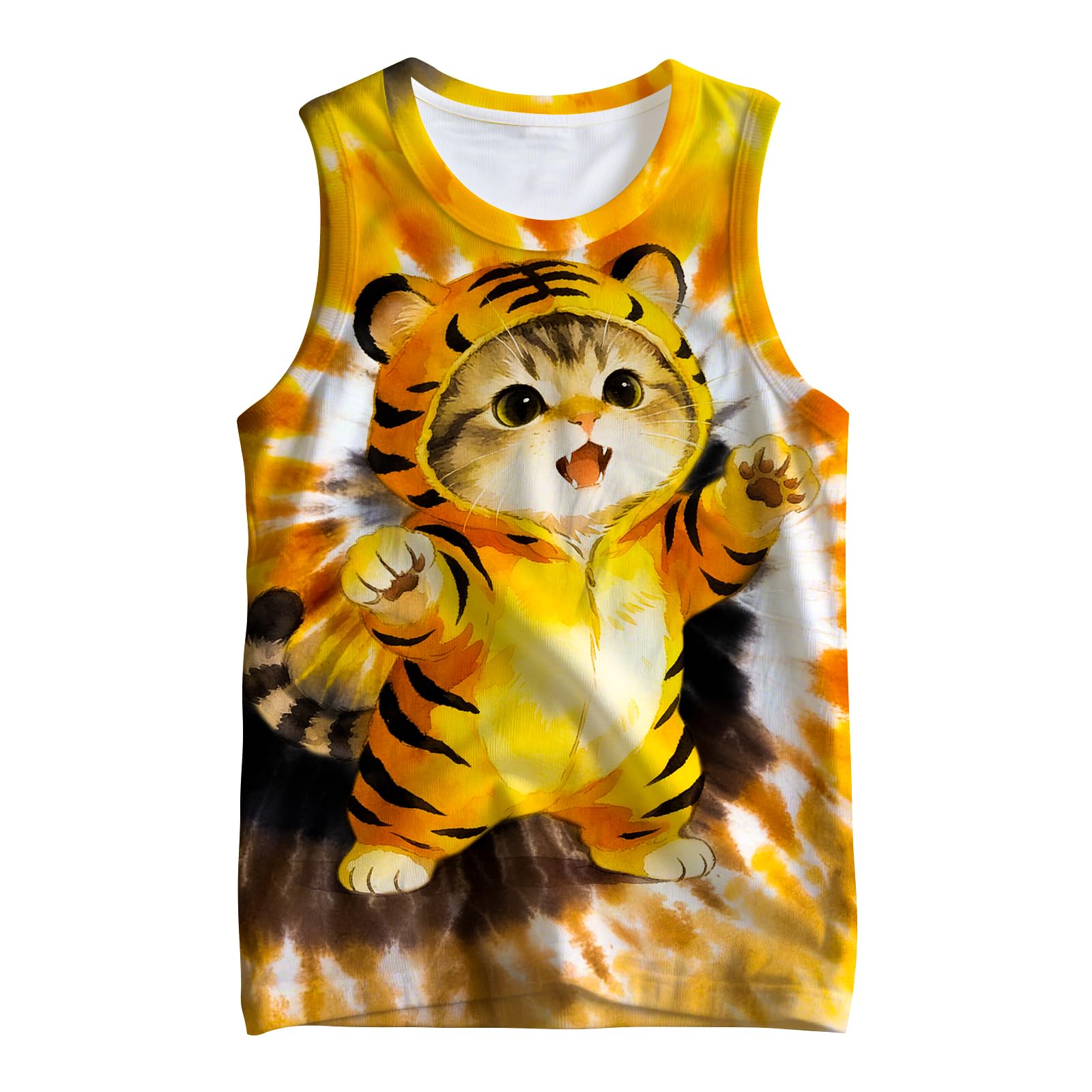 Kids Cute Animal Tie Dye Tank Tops Shirt Sleeveless Undershirt