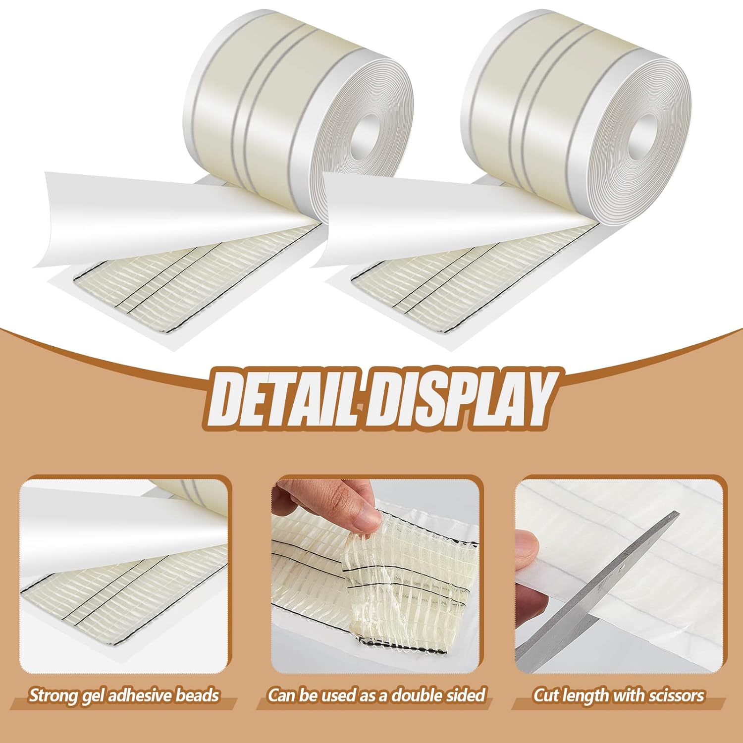 Frienda 2 Pcs Carpet Seam Tape 4 Inch x 30 ft Roll Double Sided Rug Tape no Iron Required for DIY Carpet Joining, Tapestries, Floor Leather