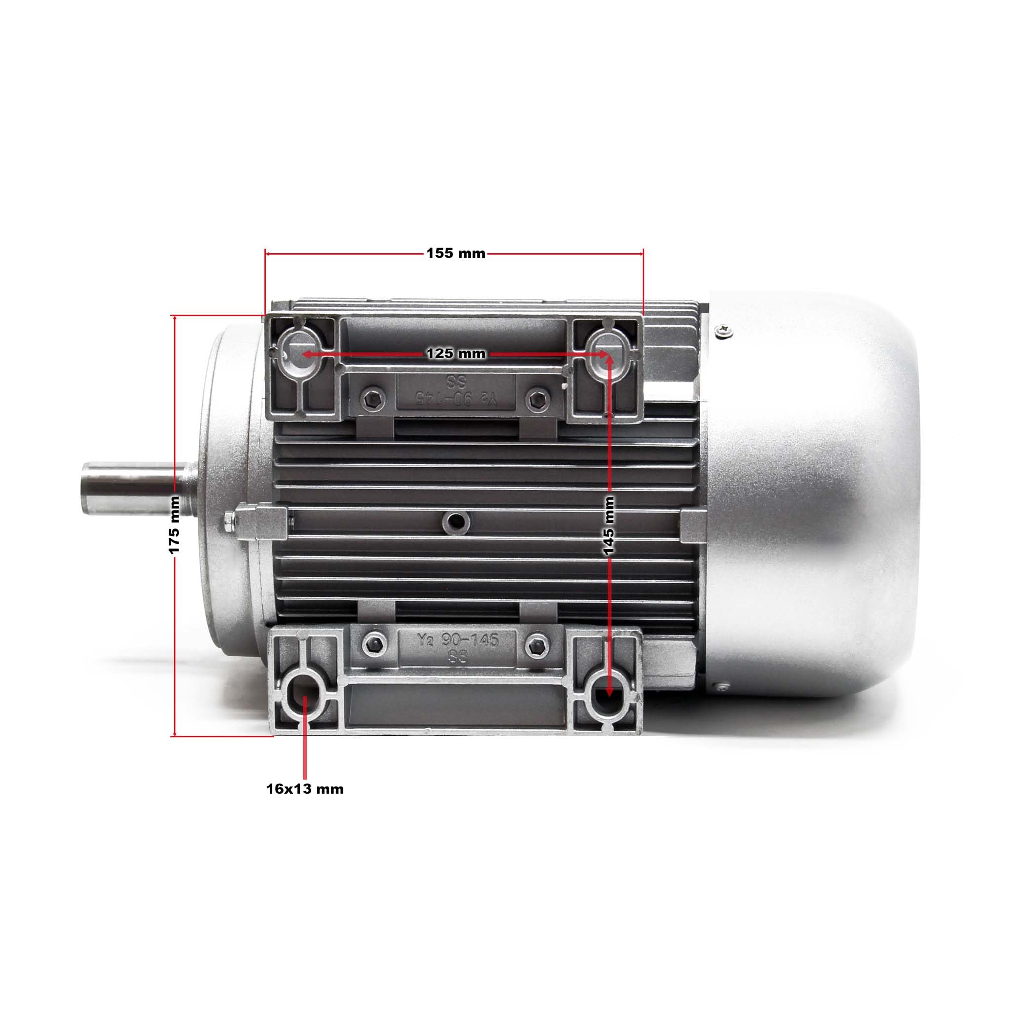 Wiltec Motore elettrico monofase 2 poli 230 V 1,5 kW, condensatore di avviamento 2850 giri/min, avvolgimento in rame