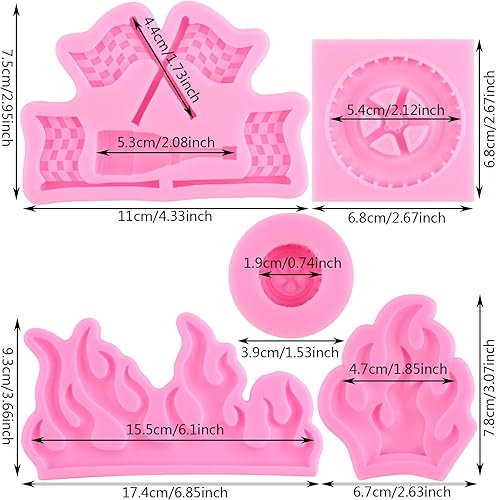 Miniatura 2 de ZiXiang Moldes de fondant de llama, molde redondo de silicona para neumáticos, moldes de silicona para fuego caliente, molde con forma de rueda de