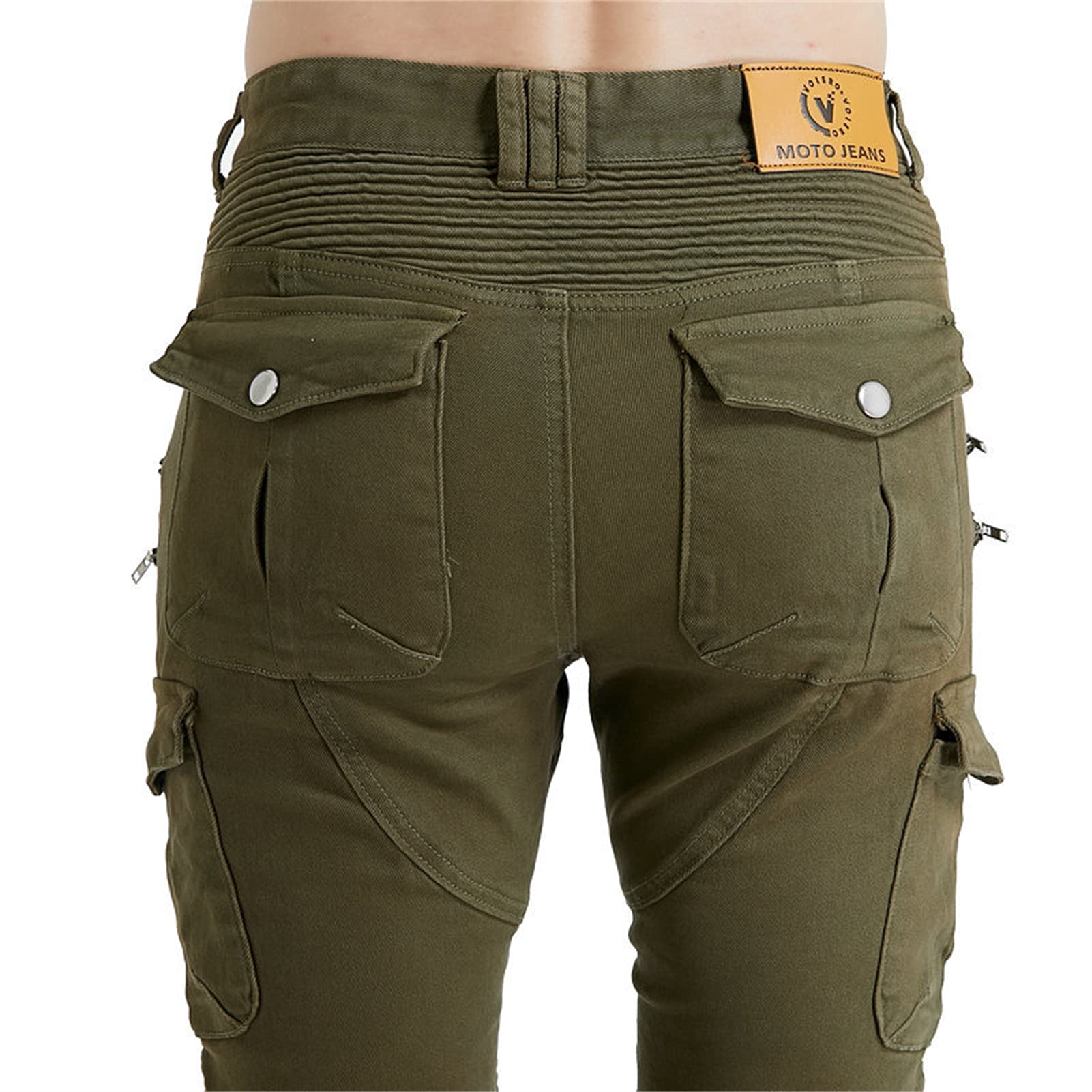 Jeans Motociclista Uomo Con Protezioni - Rinforzato, Antivento, Con Armature Per Ginocchia E Fianchi - Foto 10