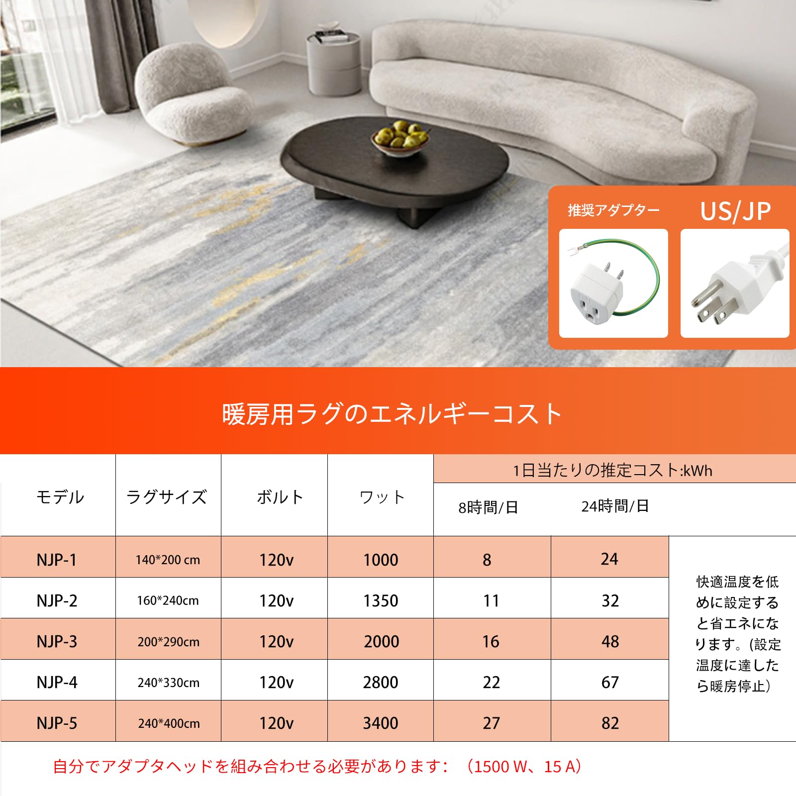 Amazon | NujorWarm グラフェン 電気ホットカーペット 160x240cm