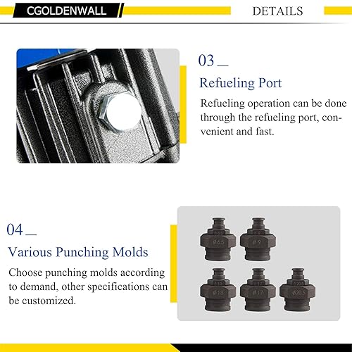 Miniatura 7 de CGOLDENWALL Herramienta de perforación hidráulica eléctrica perforadora de agujeros hidráulicos de 1300 W para placa de acero Placa de hierro Placa