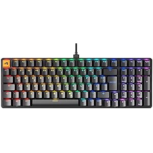 Glorious Gaming GMMK 2 Full Size (96%) – Tastiera da gaming meccanica, struttura in alluminio, personalizzabile, tasti a doppia iniezione, Fox Switches, RGB, layout QWERTZ tedesco – Nero