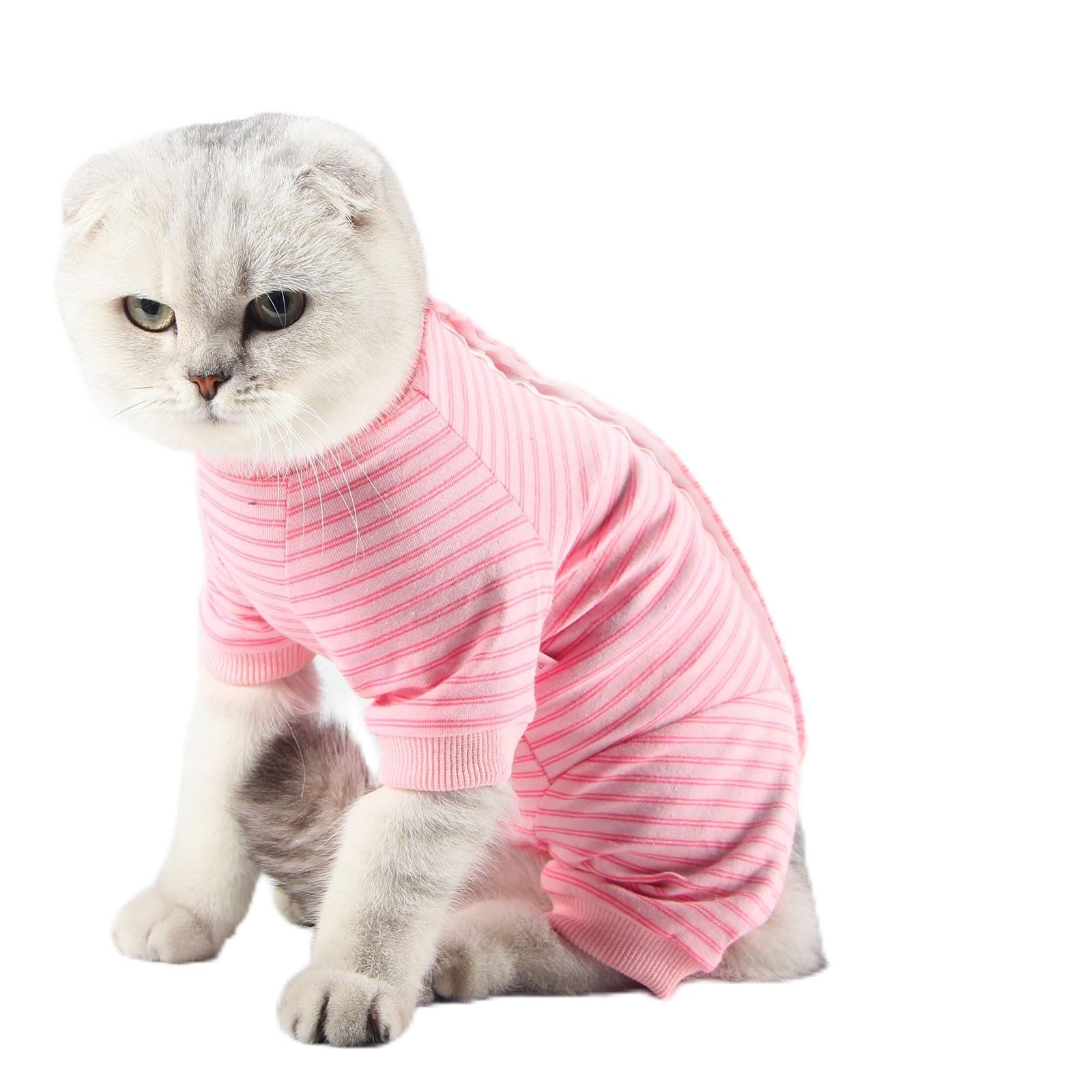 LIANZIMAU Body Gatto Post Operatorio Tuta Recupero Gatto Medica per Gatto Tute a Maniche Lunghe Prevenire Lo spargimento Abbigliamento per Gatto