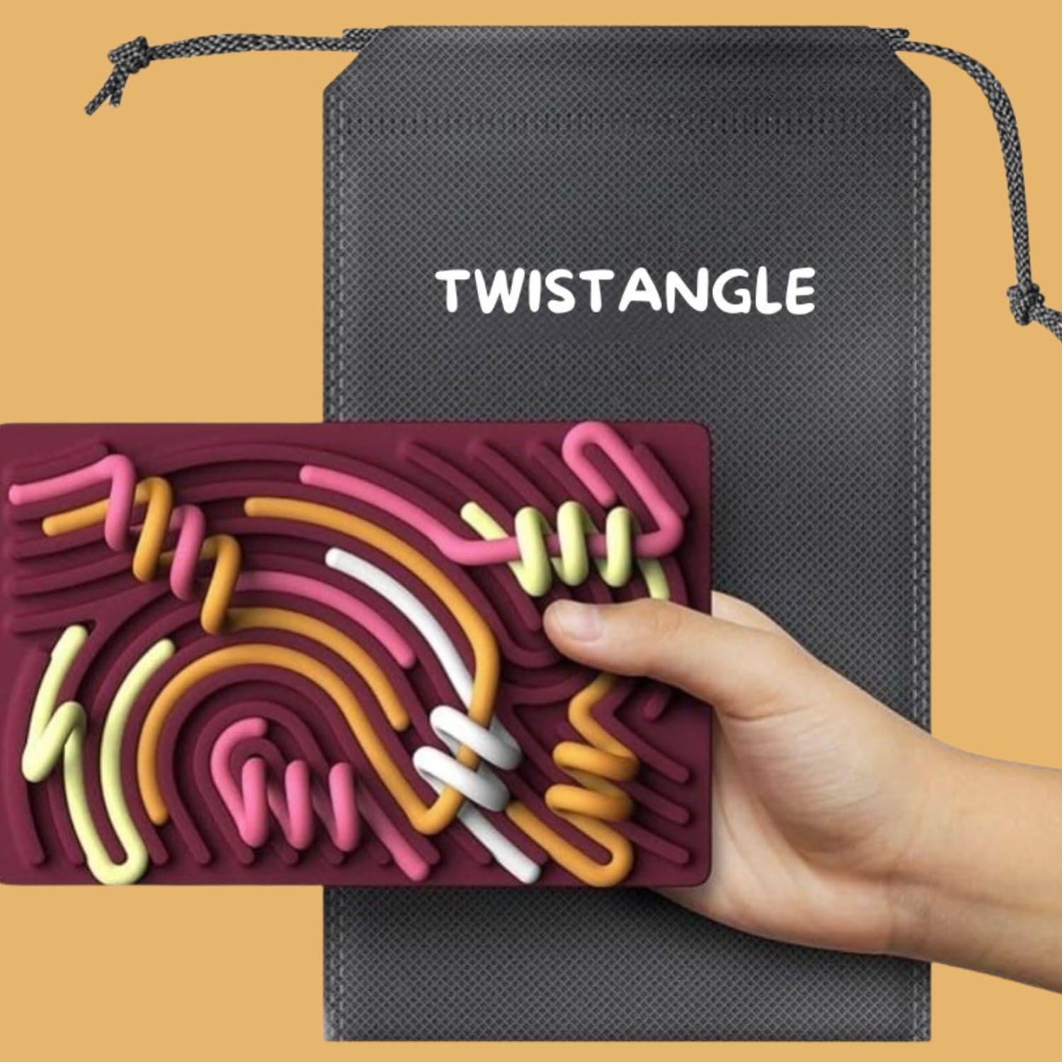 Twistangle Set Giocattolo Montessori per Bambini, per la Calma e il Relax, Tavola Sensoriale, Giocattolo Antistress e per l'Apprendimento, Compatto per Viaggi, Creativo e per la Concentrazione