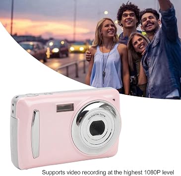 Digital Camera 2.4 Inch 1080P Kids Camera 16x Zoom Anti-Shake 16MP Compact Portable Small Point Shoot Camera for Students Kids Teens Girls Boys