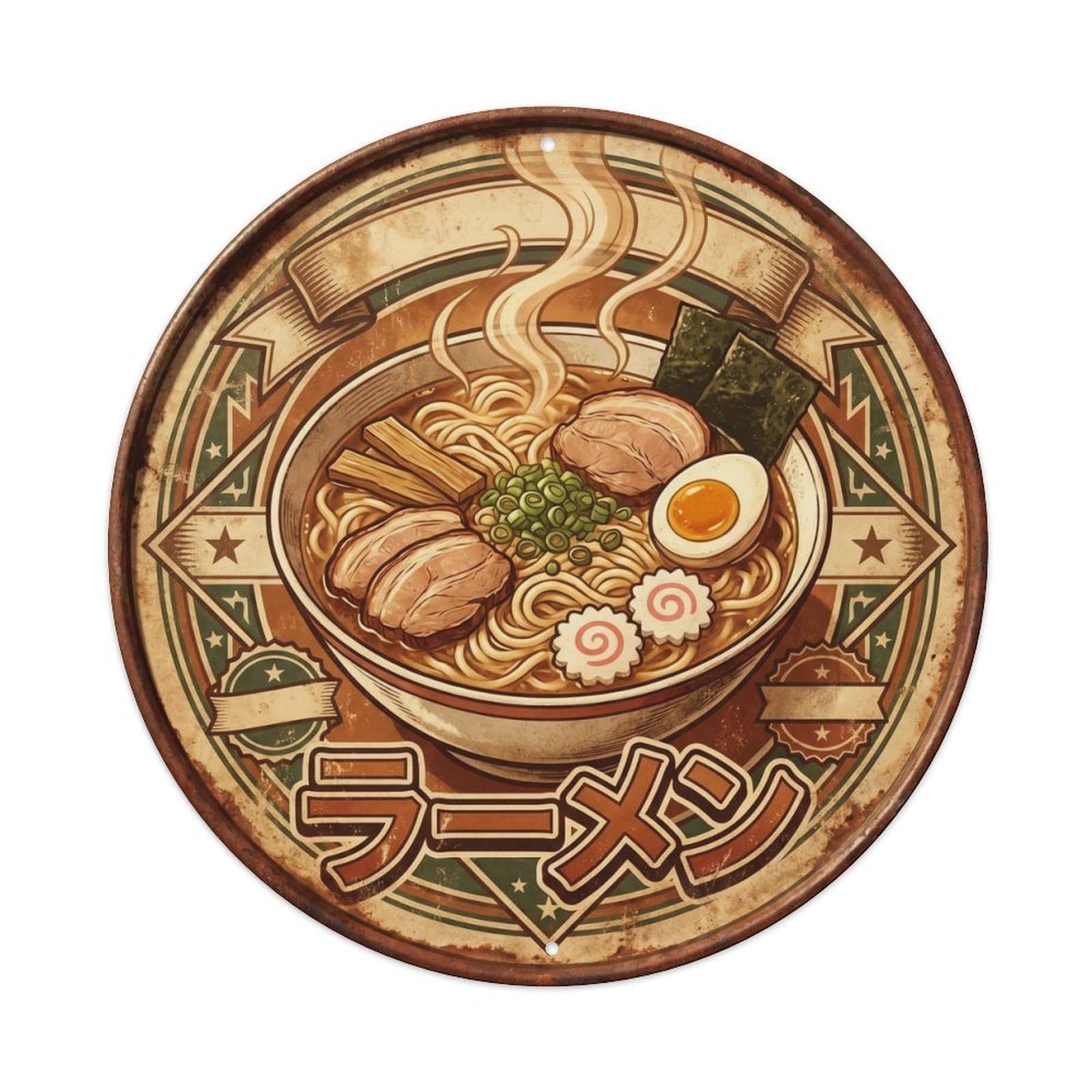 Cxhjca 8X8inch(20X20cm) Ramen Japanese Noodles Classic Diner Food Restaurant Metal Tin Sign
