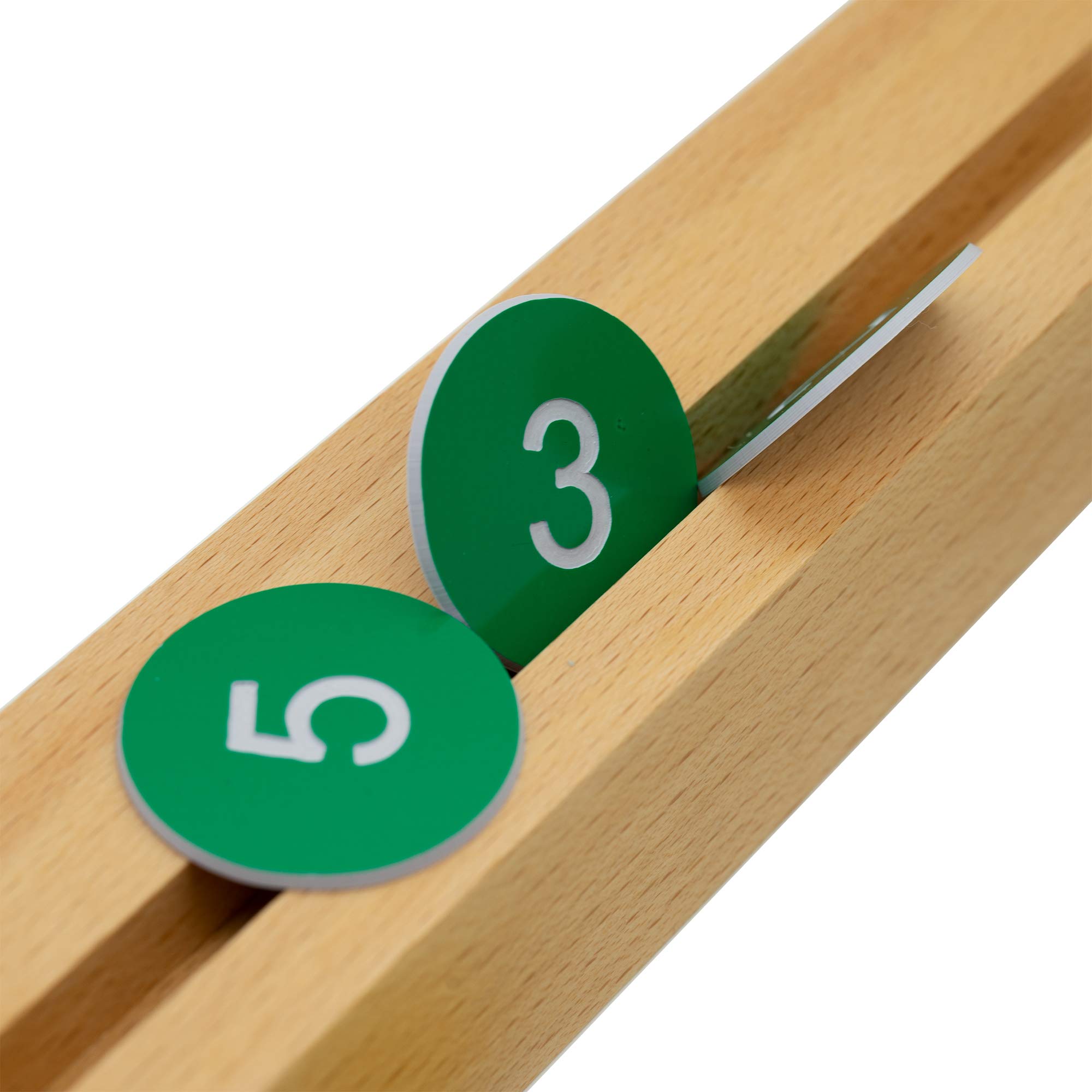 Targhette numerate in plastica, con numero inciso, senza foro (1-100, verde)