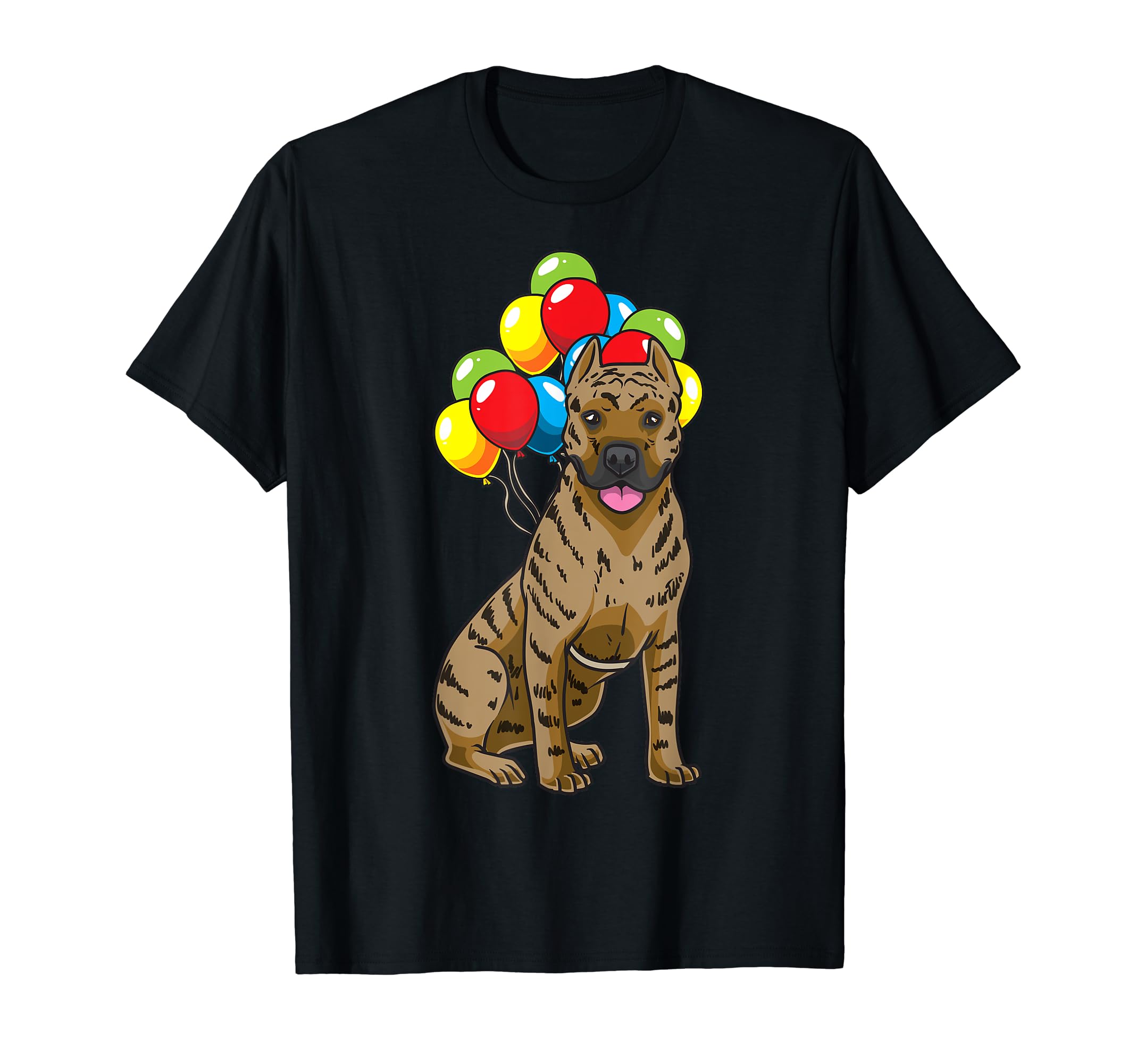 Presa Canario Dog With Ballons T-Shirt, Black