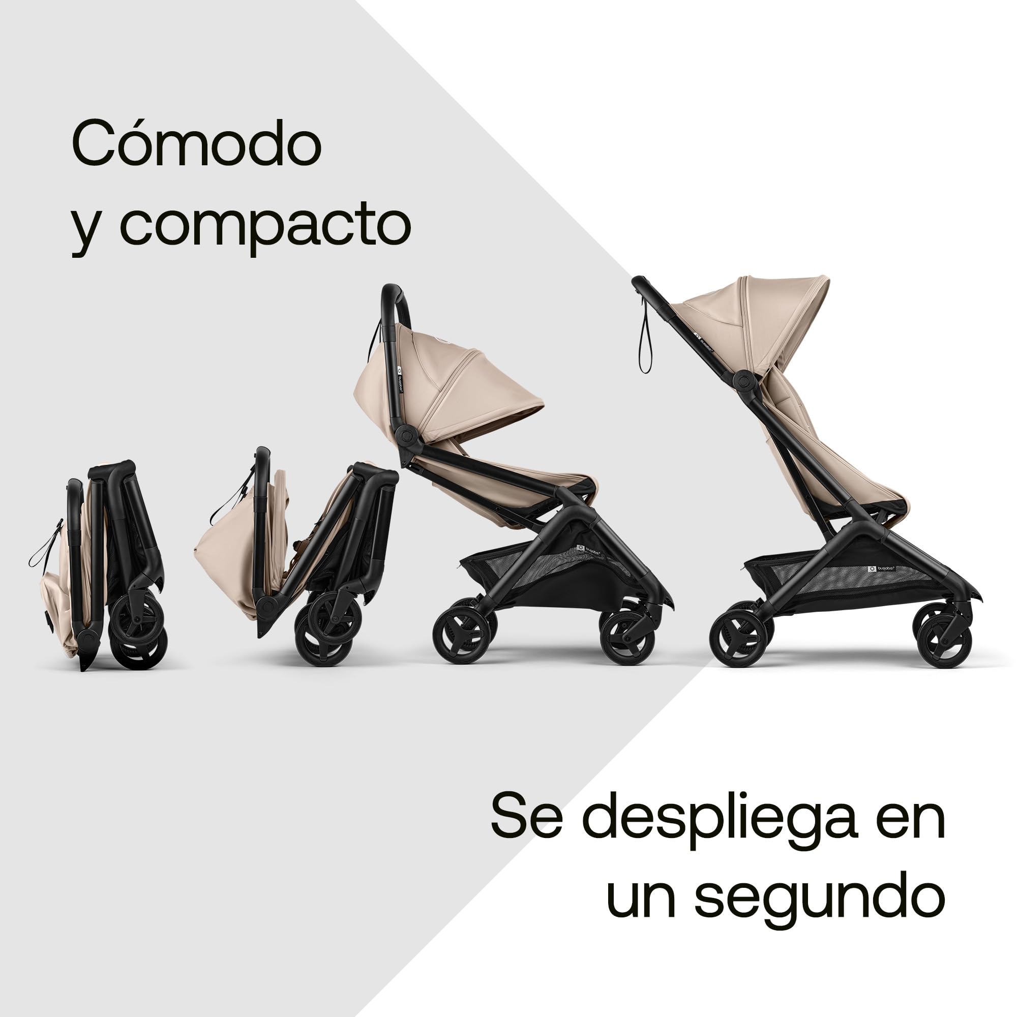 Bugaboo Butterfly 2 Silla de Paseo de Viaje – Pack con Barra de Seguridad y Cubierta para Lluvia – Ligera, Plegable a Una Mano y Asiento Reclinable, de 6 meses a 4 Años – Desert Taupe
