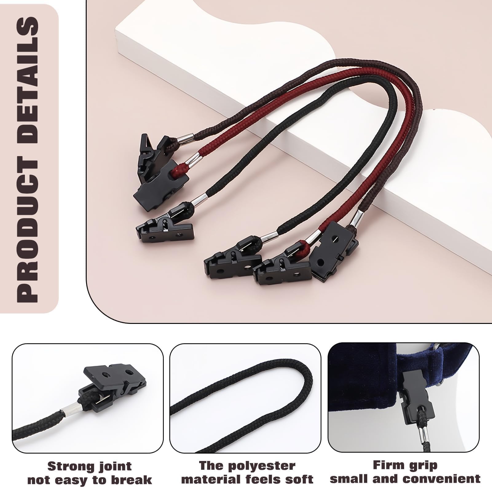Clip retenedor de sombrero, 3 unidades 26 cm, resistente al viento, para escalada, pesca, camping
