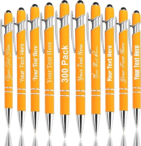 Miniatura 80 de Hasta 300 bolígrafos personalizados a granel con nombre personalizado con grabado gratis, puntas de lápiz capacitivo grabado, bolígrafo para Púrpura