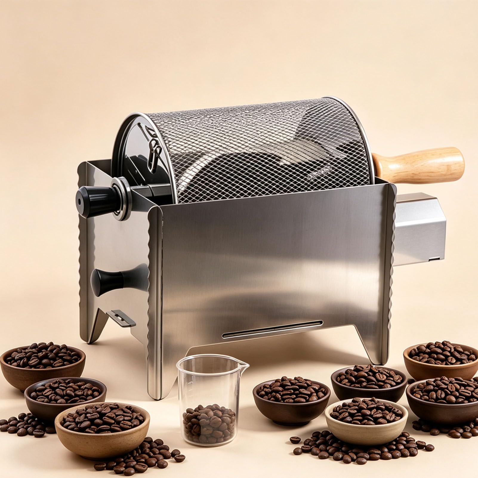 PioMue Variable Speed Electric Coffee Roaster Machine 0-60 RPM Sieve