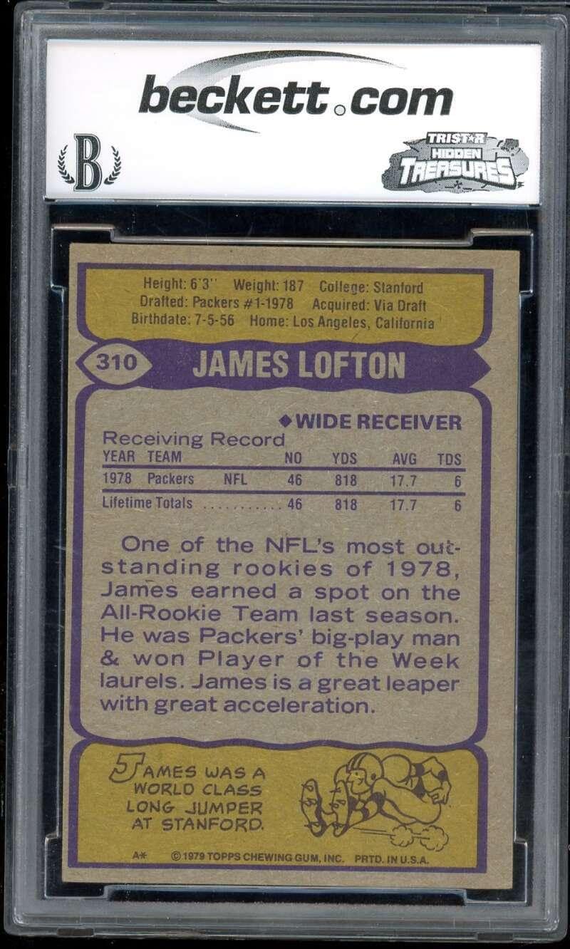 James Lofton Rookie Card 1979 Topps #310 BGS BCCG 8 - Unsigned Football Cards