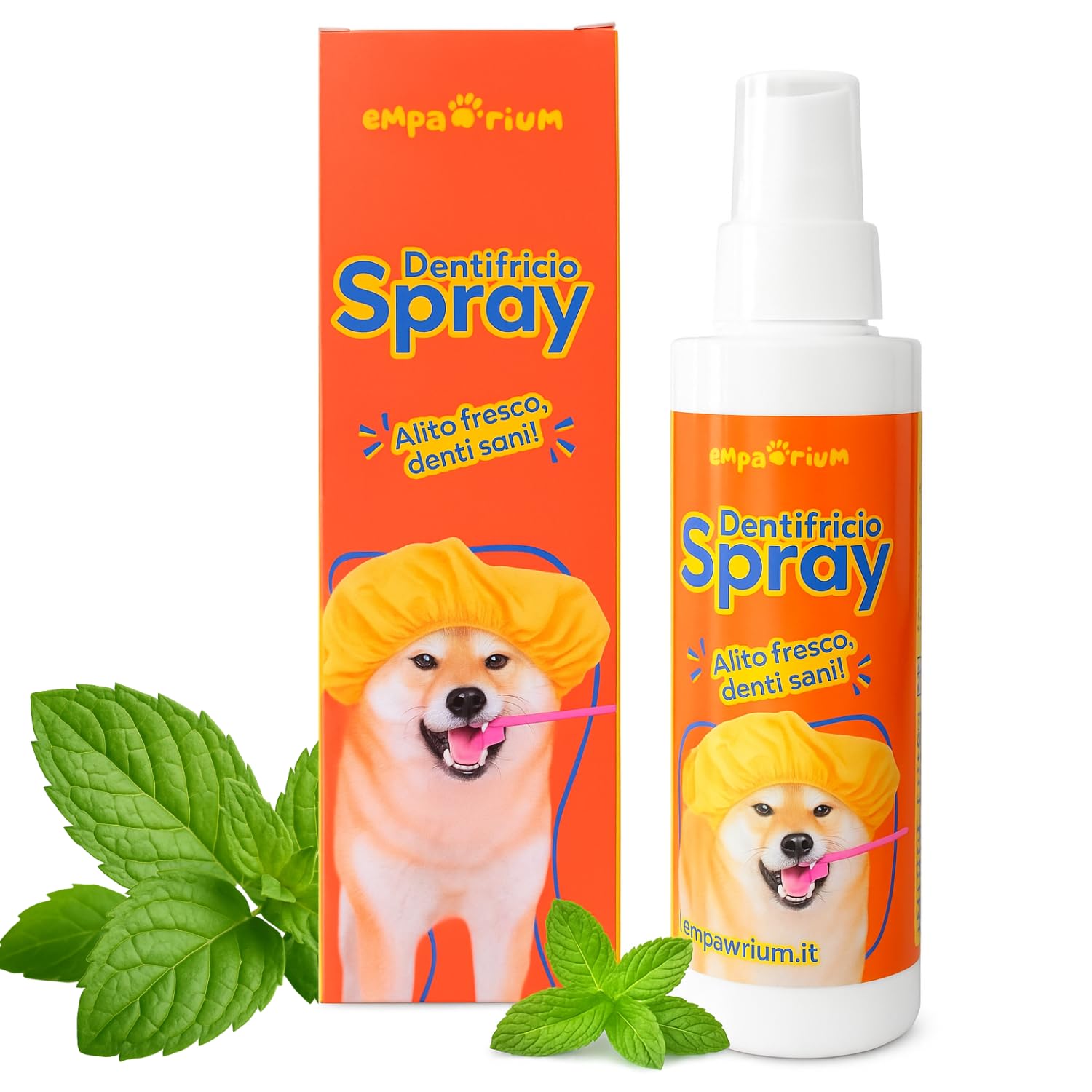 Dentifricio per Cani Spray 150 ml Made in Italy - STOP ALITOSI, Igiene Orale Profonda con Aloe Vera e Menta